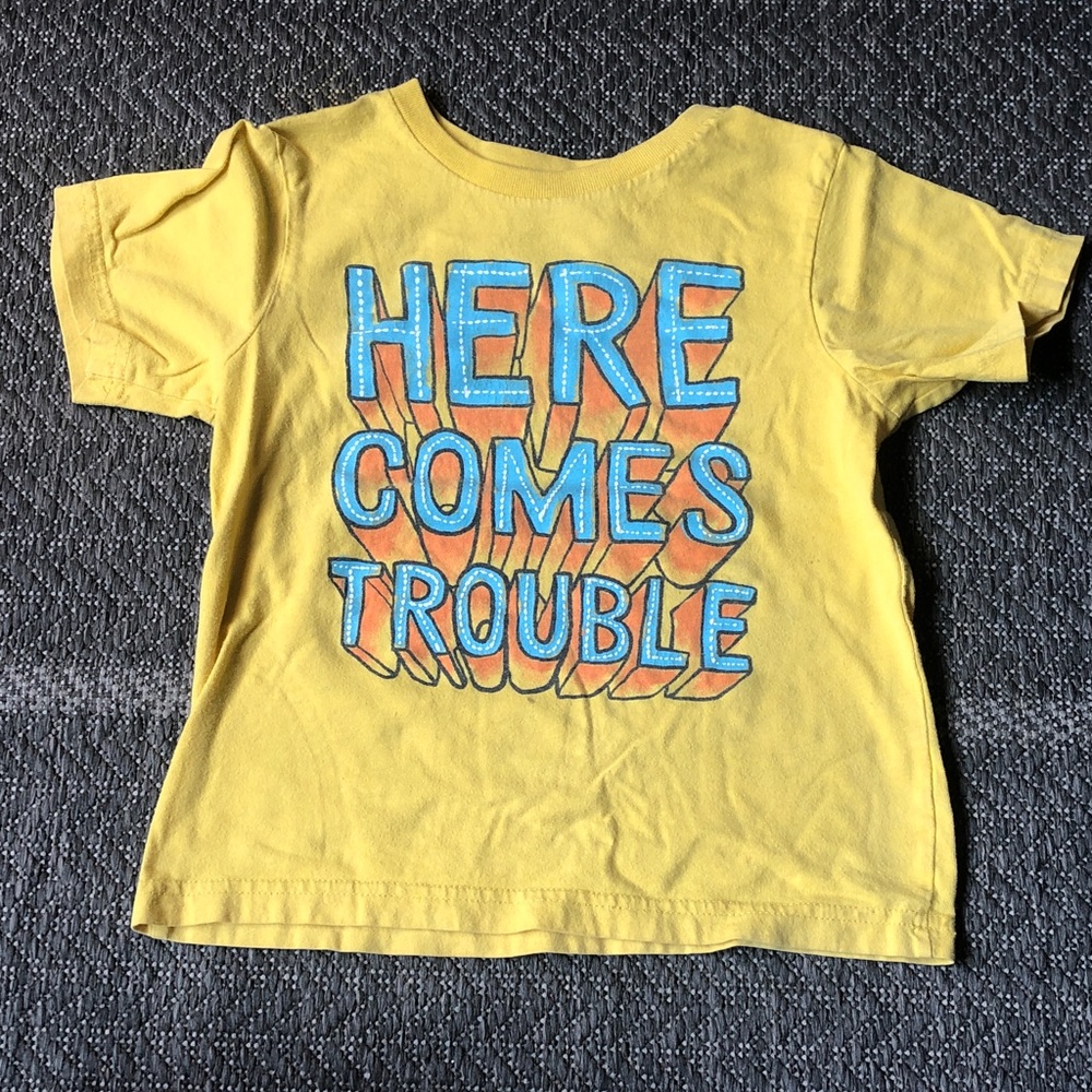 The Children's Place Yellow 'Here Comes Trouble' Short Sleeve Tee